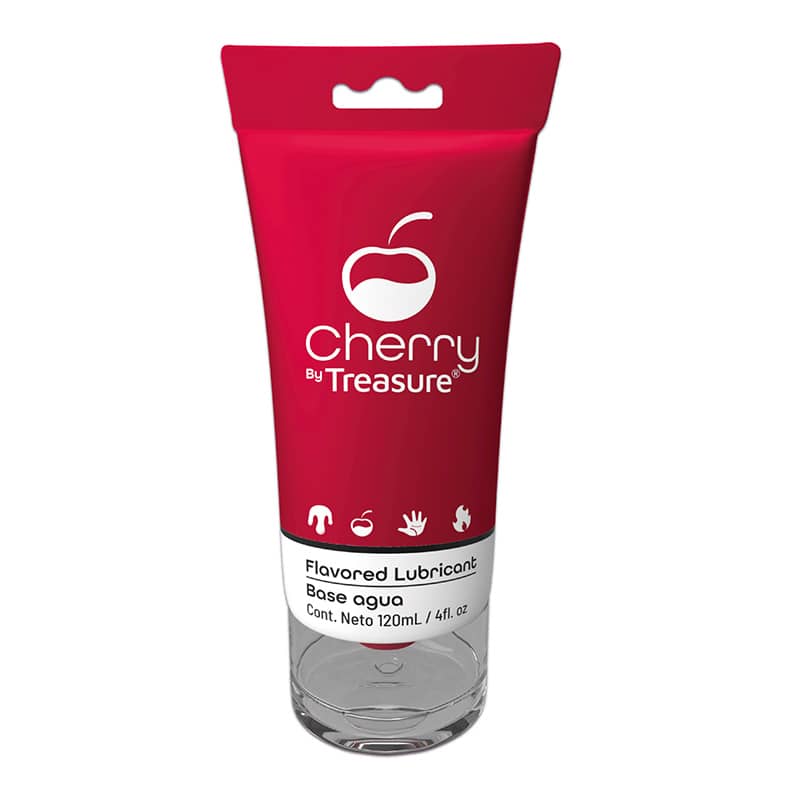 LUBRICANTE 4 IN 1 CHERRY BY TREASURE BASE AGUA 120 ML